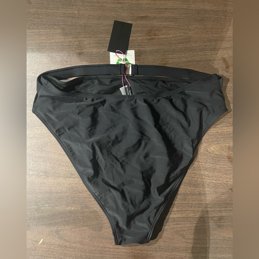 NEW TAGS South Beach Plus Size Black Bathing Suit Swimwear Combo 2X US20 & US18 - Picture 8 of 11